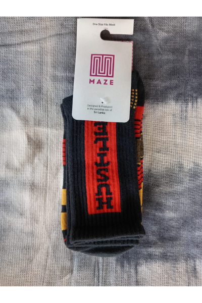 Retro Socks - HUSTLE (Red)